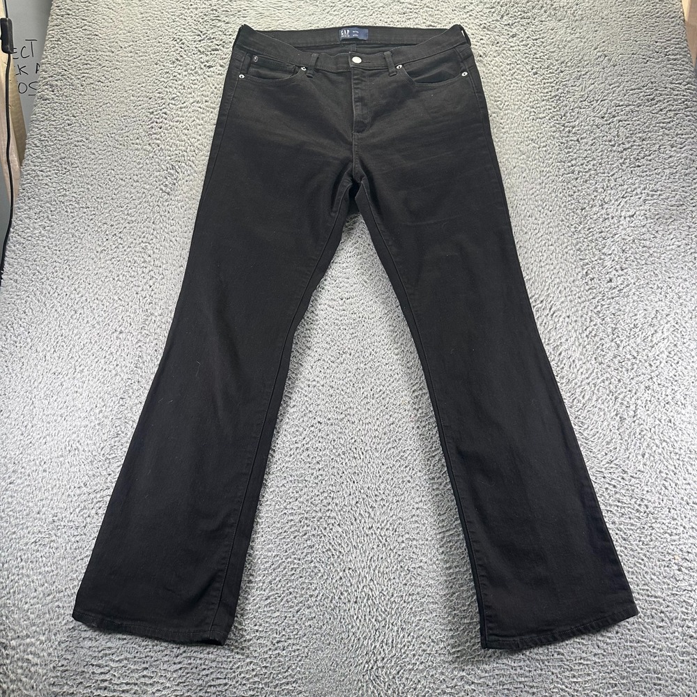 Gap Jeans Women's 12 Black Cotton Denim Bootcut Workwear Utility‎ Travel Stretch